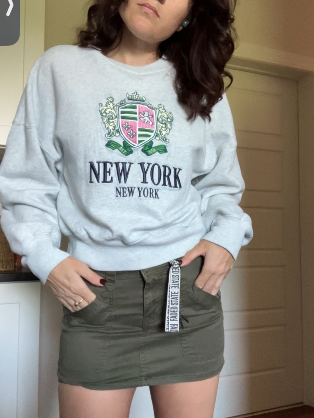 Abercrombie & Fitch Light Gray New York Crest Sweatshirt